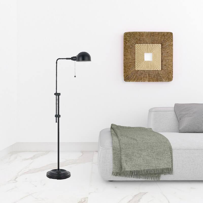 Adjustable Floor Lamp with Dome Shade and Pull Chain Switch
