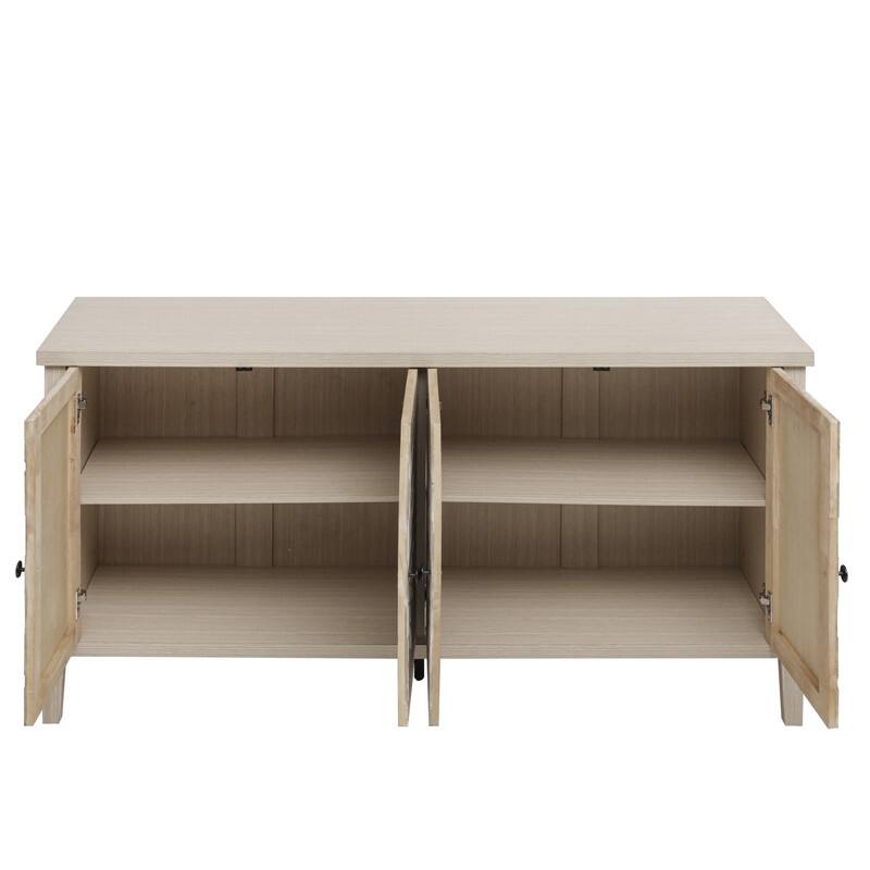 Sideboard Buffet Cabinet, Storage Cabinet with Storage,Modern Storage Cabinet with 4 Doors & Adjustable Shelves for Living Room