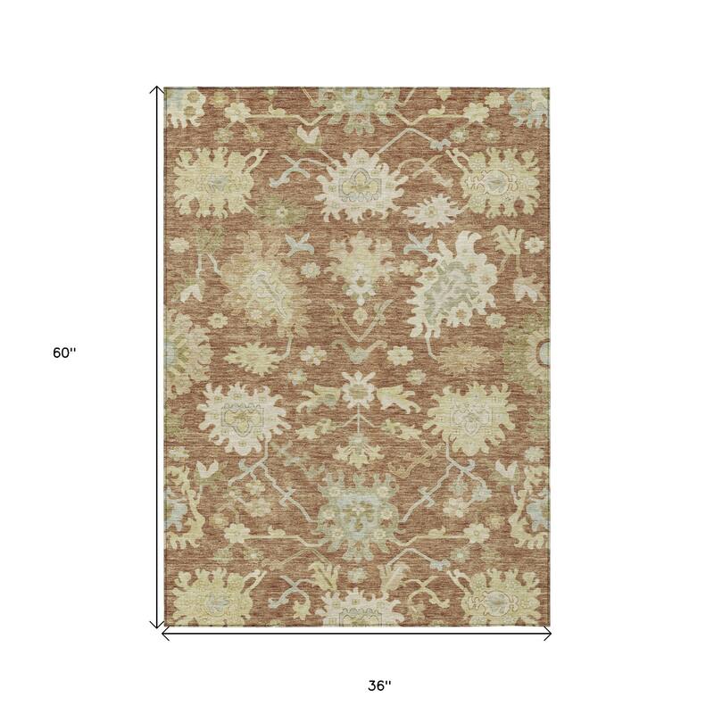HomeRoots Floral Traditional Rectangle Outdoor Rug