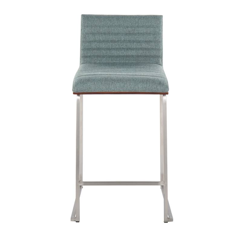Silver Orchid Magda 26" Fixed-Height Upholstered Counter Stool (Set of 2)