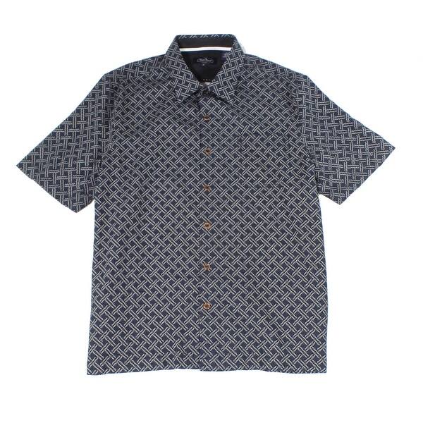 Shop Nat Nast New Blue Mens Size Large L Geo Pattern Button Down
