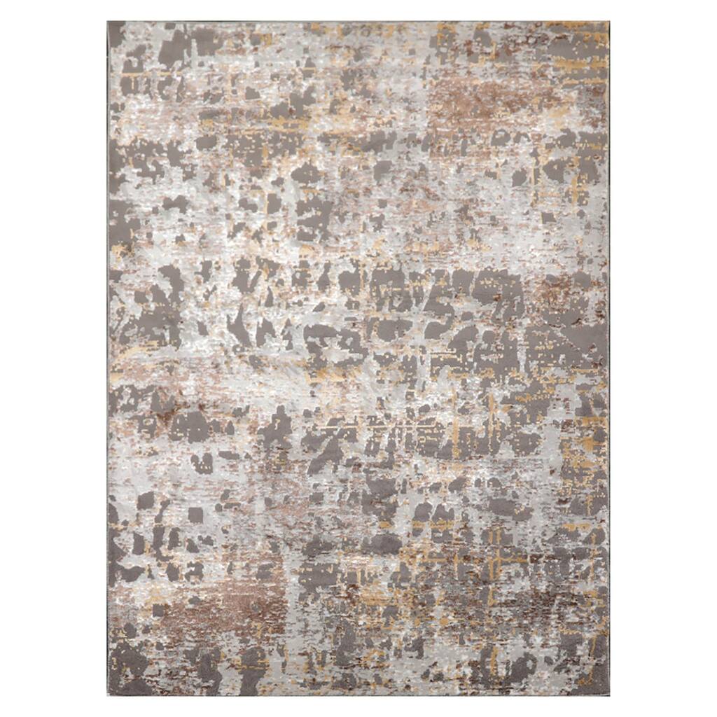 Persian Nova-D Abstract Oriental Area Rug Gray,Silver Color