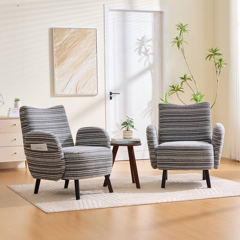 Modern style armchair with sanded fabric