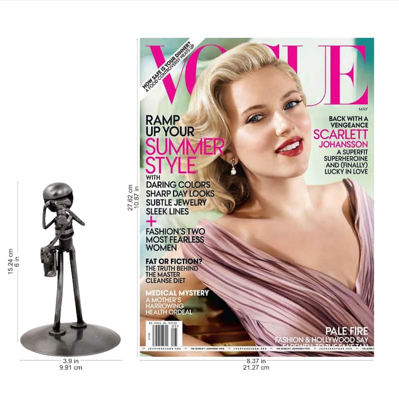 NOVICA Handmade Upcycled Auto Part Sculpture, Rustic Photographer (Mexico)