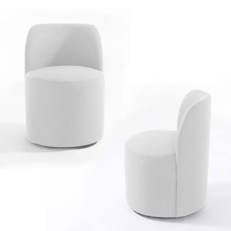 Modern Linen Upholstery Dining Chair Barrel Chair