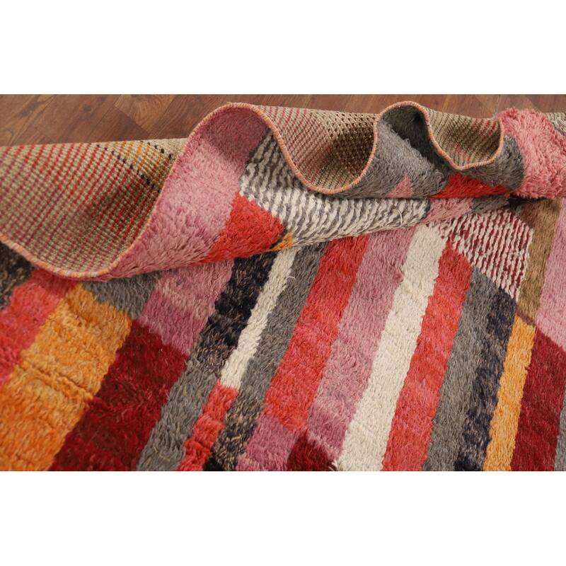 All-Over Plush Moroccan Oriental Area Rug Hand-Knotted Wool Carpet - 8'1" x 10'1"