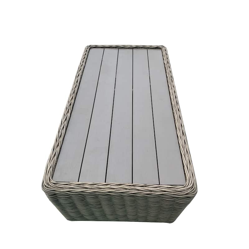 Tulum Two-Tone Dark Beige Aluminum Frame Coffee Table