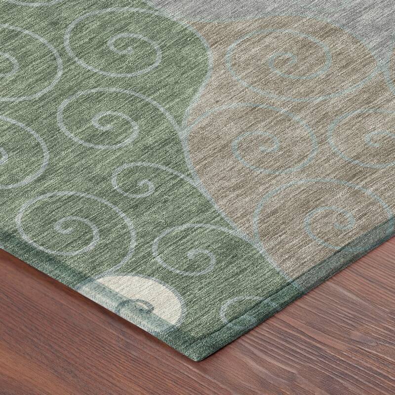 Machine Washable Indoor/ Outdoor Swirly Chantille Rug