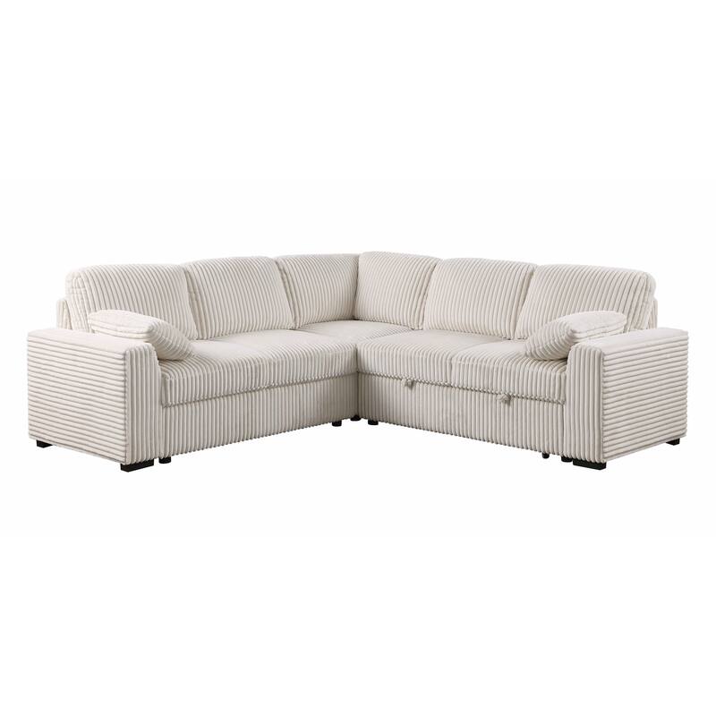 L-Shaped 5-Seat Couch with Pull Out Bed