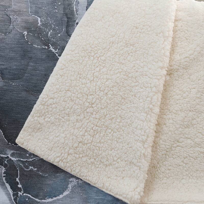 Premium Machine Washable Abstract Contemporary Sherpa Throw Blanket