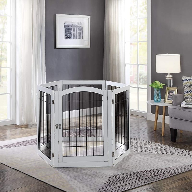 Unipaws Pet Playpen for Dogs, Freestanding 6 Panels Dog Gate