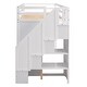 preview thumbnail 30 of 28, Loft Kids Bed with Wardrobes, Drawers, Ladder Storage, Shelves, No Box Spring Needed, Grey