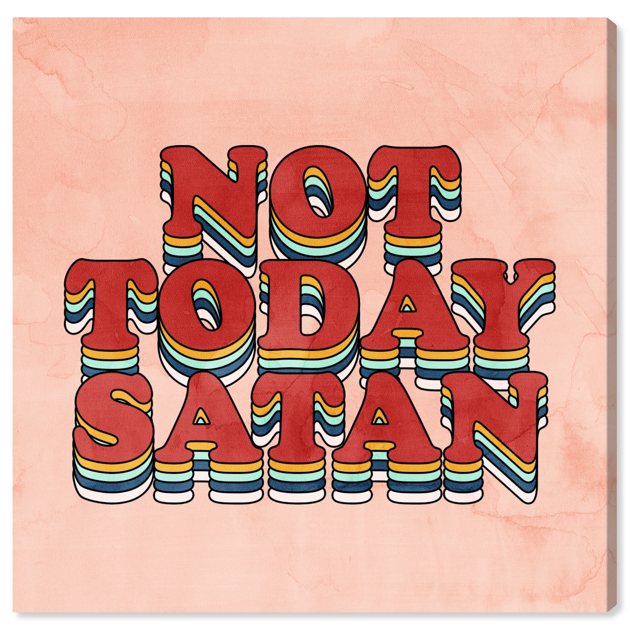 Shop Wynwood Studio Not Today Satan Typography And Quotes Wall Art Canvas Print Funny Quotes And Sayings Red Blue Overstock 31586469