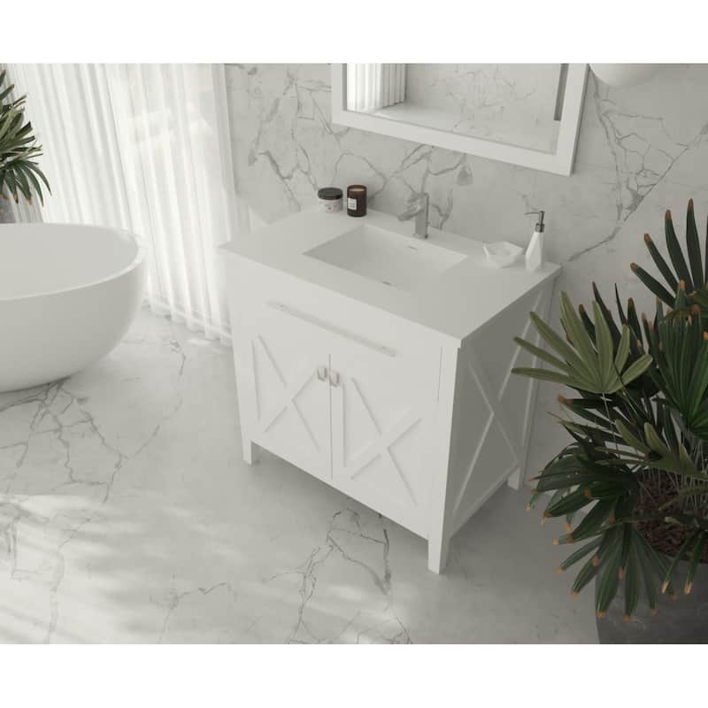 Miseno MVT-36-313SQ1HSS Forever 36" Solid Surface Vanity Top