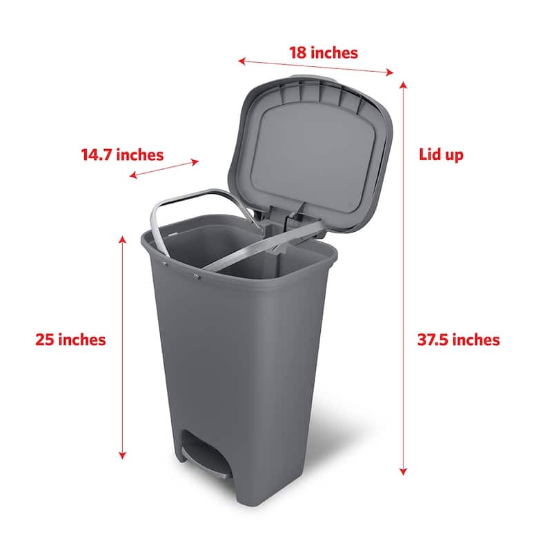 Glad Grey Step-on Plastic Trash Can