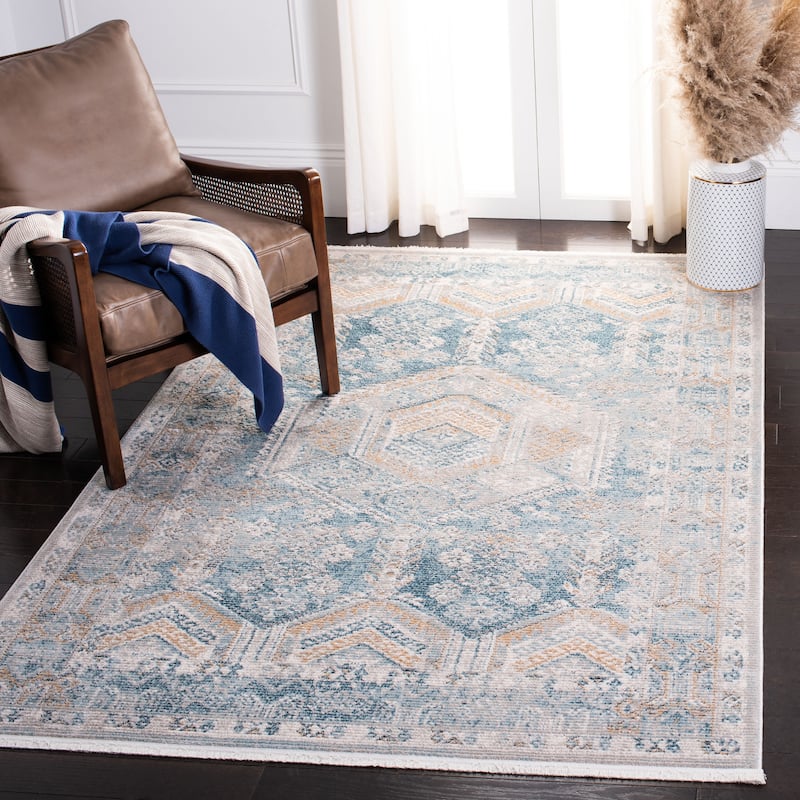 SAFAVIEH Shivan Yasumi Shabby Chic Rug - 4' x 6' - Blue/Gold