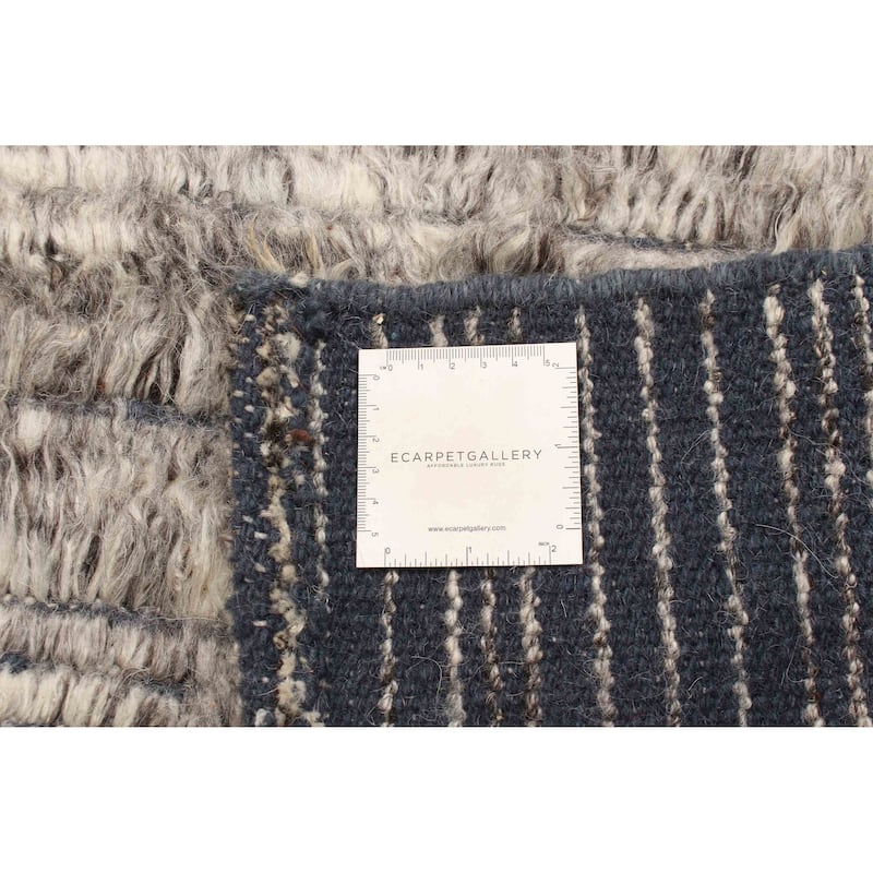 ECARPETGALLERY Hand-knotted Tangier Grey Wool Rug - 4'2 x 5'2