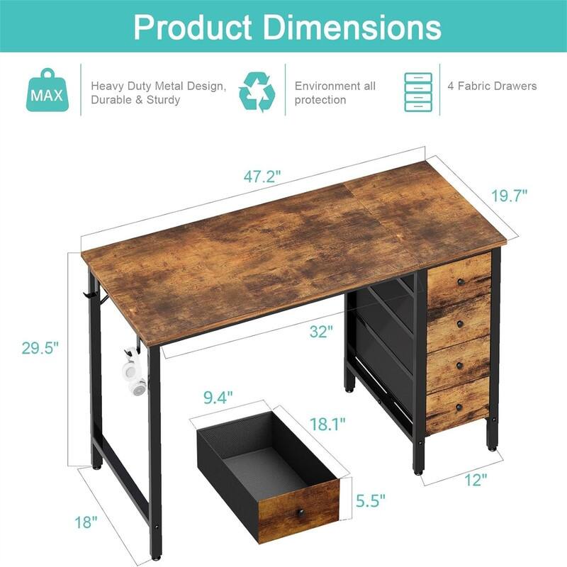 Computer Desk with Drawers