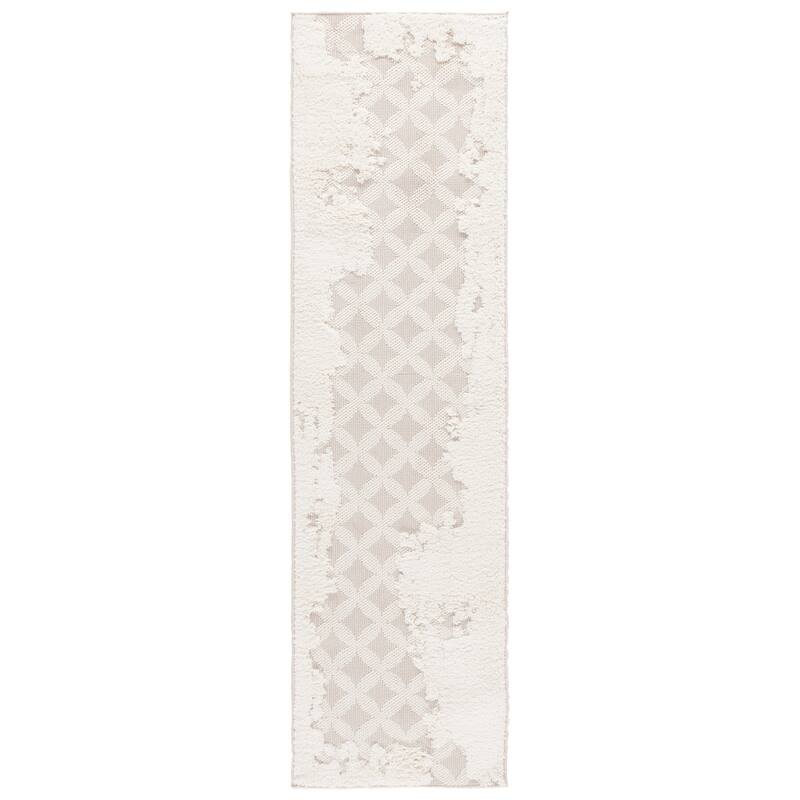 SAFAVIEH Trends Svetlana Scandinavian Geometric Rug - 2'2" x 8' Runner - Beige/Ivory