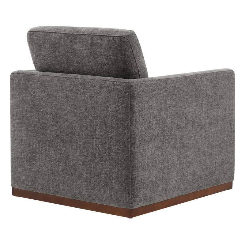 Spruce & Spring Modern Swivel Accent Chair with Wooden Base
