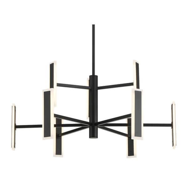 slide 2 of 6, Kovacs P1419-L Edge 9 Light 29" Wide LED Abstract Chandelier Coal