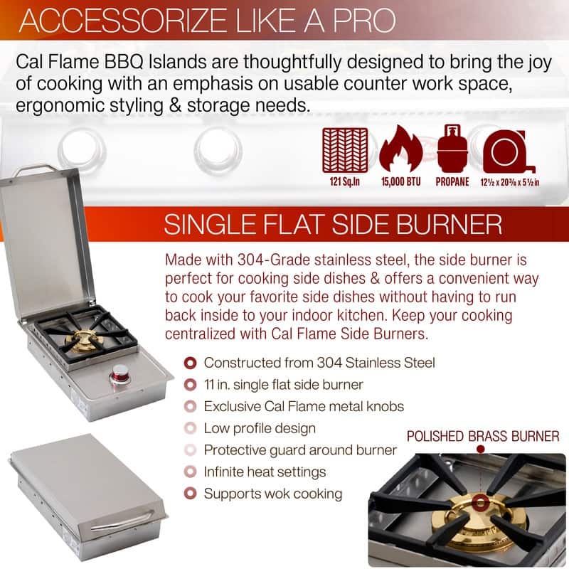 4-Burner, 7 ft. Stone Veneer with Tile Top Propane Gas Grill Island in Stainless Steel