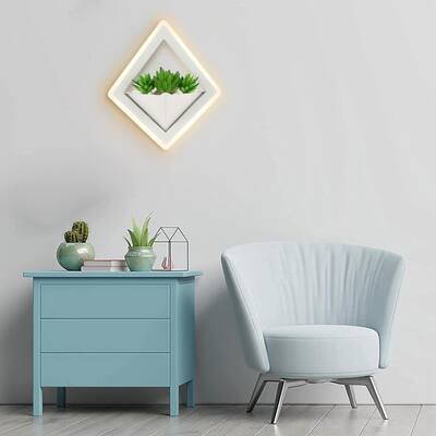 Nordic Led Wall Sconces Modern Green Creative Wall Lamp Green Simulation Plant Home Decoration LED Wall Light