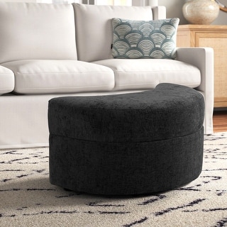 Moon Chenille Upholstered Storage Ottoman