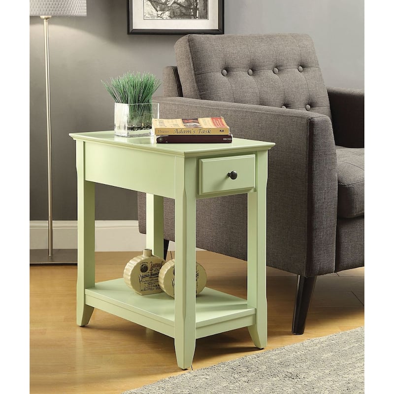 Space Saving Rectangular 23” Wooden Side End Table with Two Storage Shelve and One Drawer for Living Room - 13"L X 22"W x 23"H