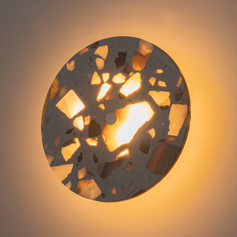 Terrazzo LED Wall Light with Multicolor Marble Pattern Fixture