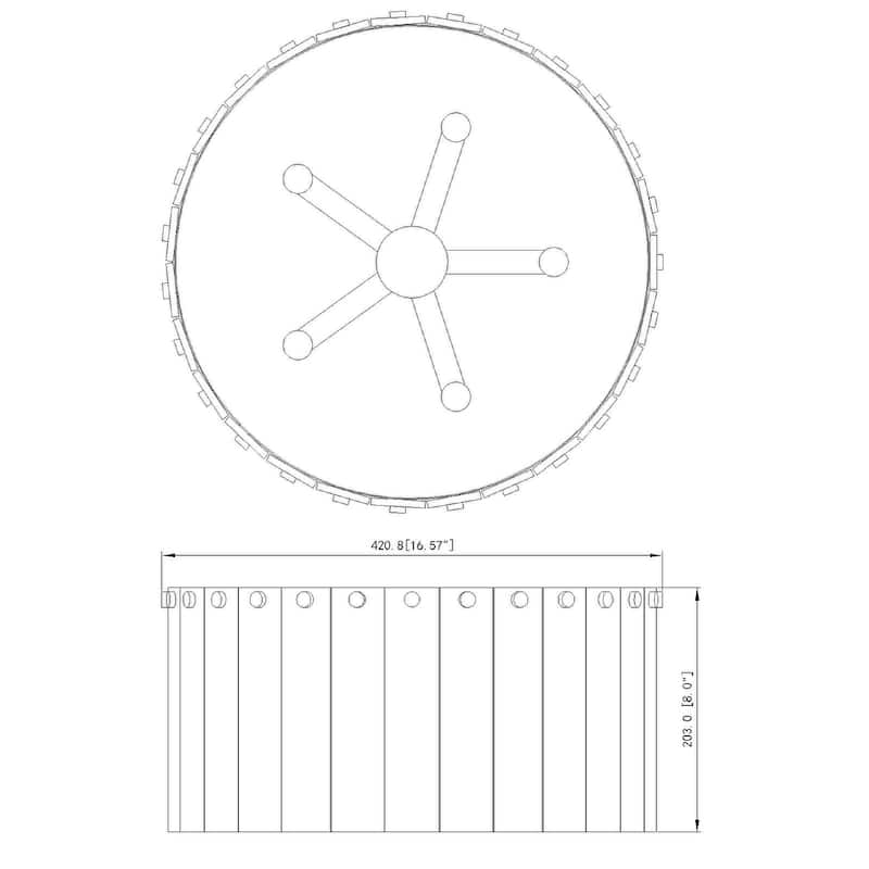 Z-Lite 1943F16 Glacier 5 Light 17" Wide Flush Mount Drum Ceiling