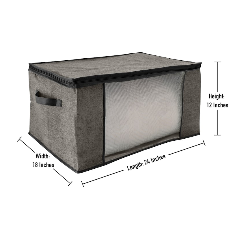 Simplify Black Non-woven Blanket Bag - L24"x W18"x H12"
