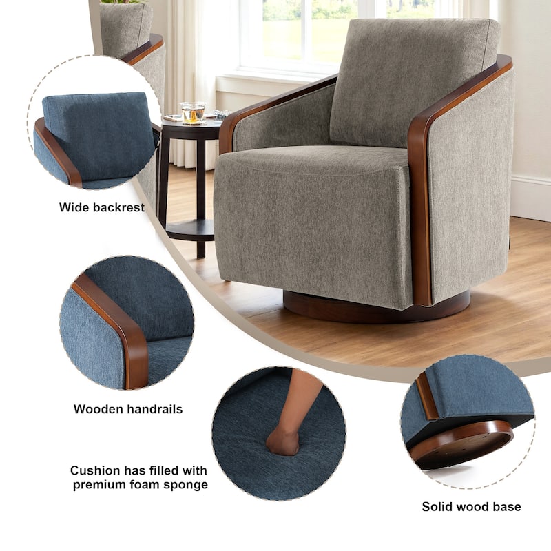 Modern Upholstered Swivel Accent Chair