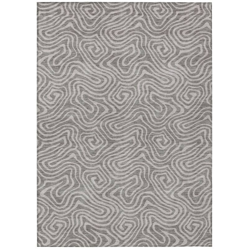 Machine Washable Indoor/ Outdoor Modern Trance Chantille Rug