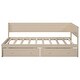 preview thumbnail 15 of 28, Twin Size Daybed with 2-Storage Drawers and Guardrail, Solid Pine Frame, No Box Spring Required, Beige Vintage Style for Bedroom