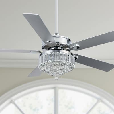 CO-Z 52 Inch Crystal Chandelier Ceiling Fan with Lights and Remote