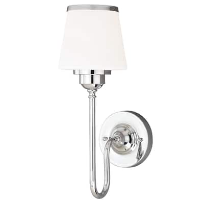 Kelsy 1 Light Chrome Bathroom Wall Fixture - 6-in W x 16-in H x 8.5-in D
