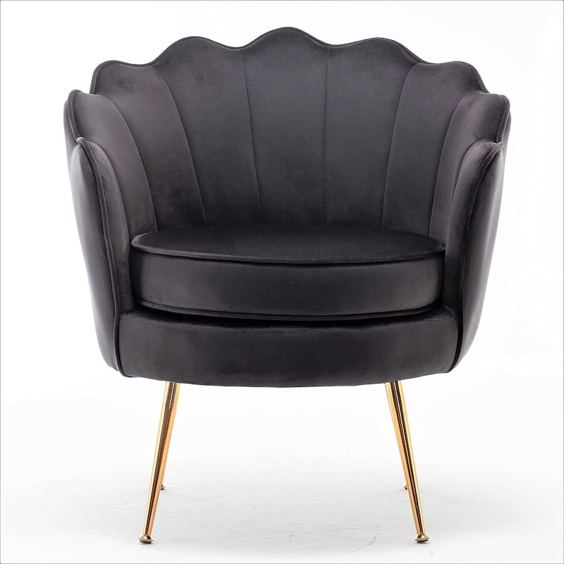 Cavett 28.3" Wide Velvet Accent Chair with Metal Legs