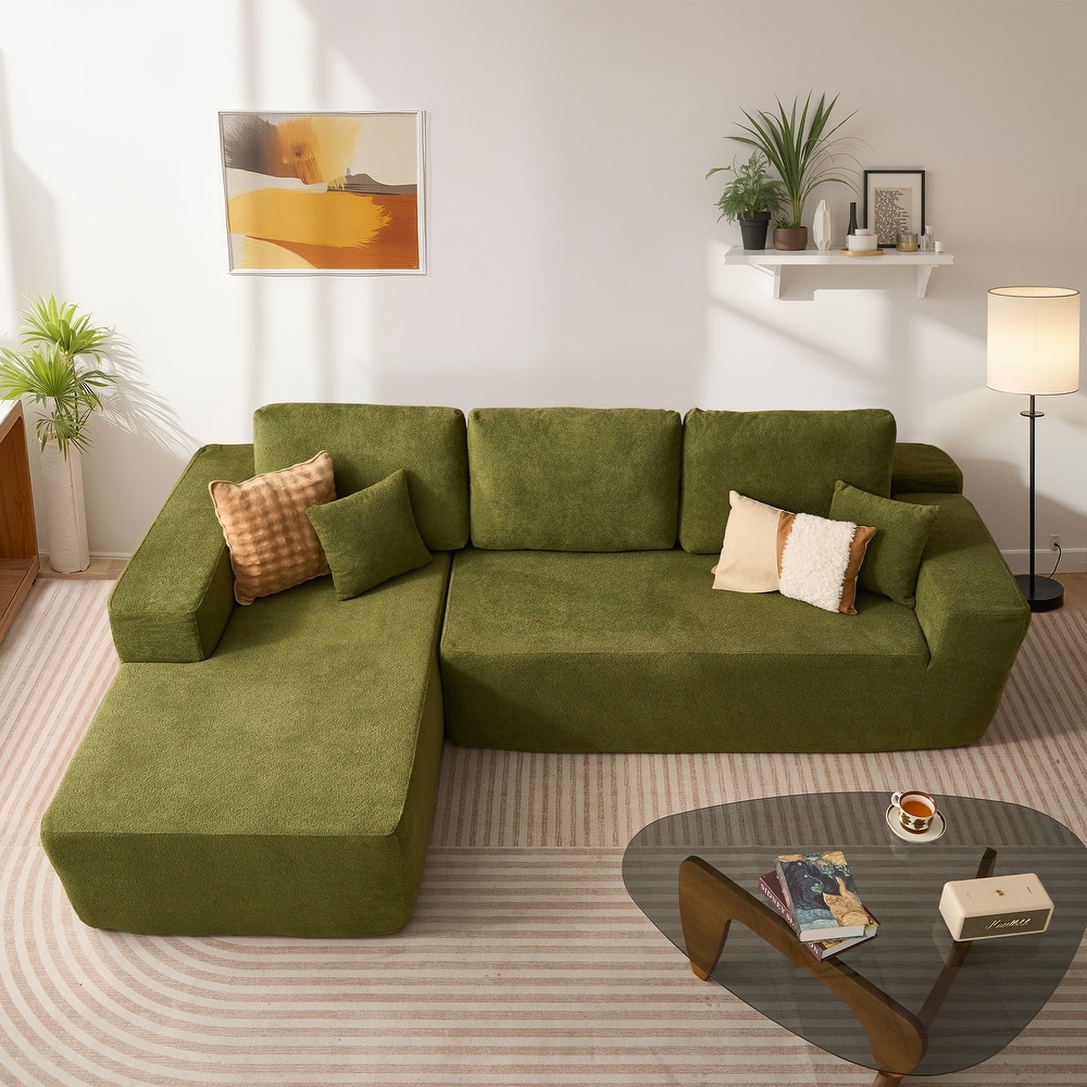 HOOOWOOO Modern L-shaped Modular Sectional Sofa with Chaise