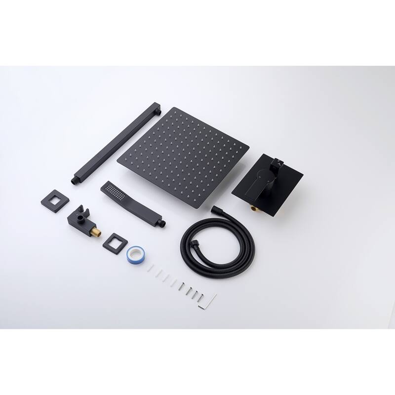 Ceiling Mount Brushed Nickel Shower System Bathroom Luxury Rain Mixer Shower Combo Set Ceiling Rainfall Shower Head System