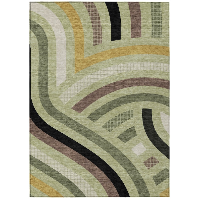 Machine Washable Indoor/ Outdoor Modern Jalen Chantille Rug