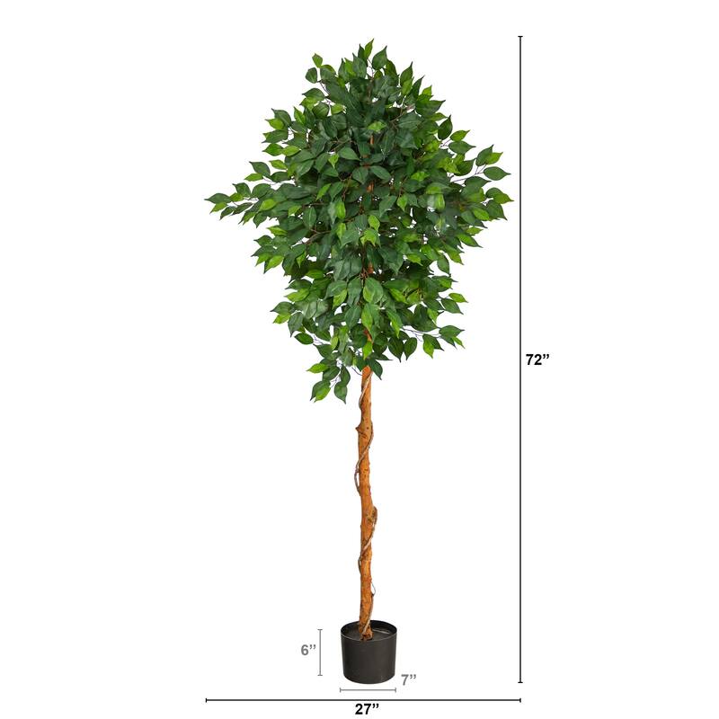6' Ficus Artificial Tree - 6"