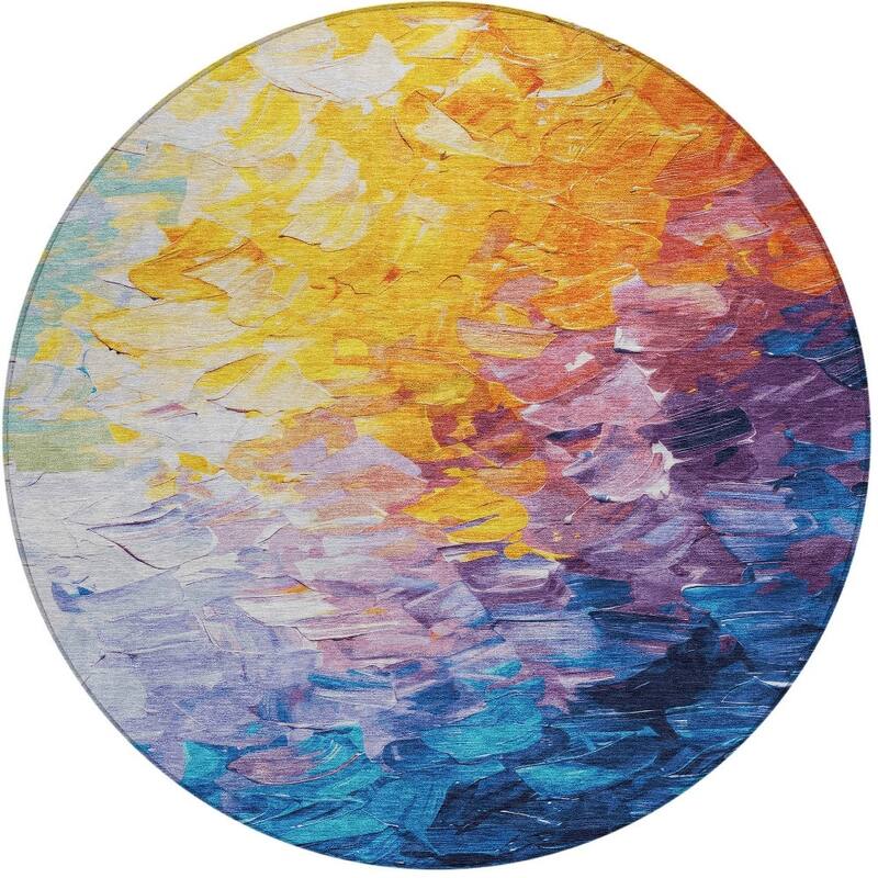 HomeRoots Abstract Transitional Rectangle Outdoor Rug