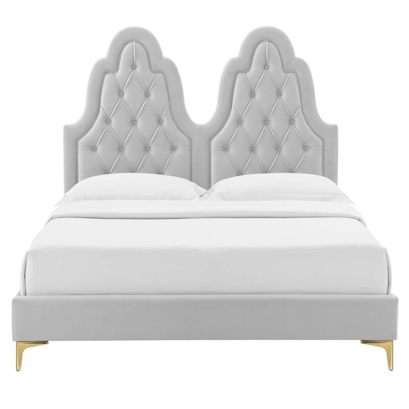 Alexandria Tufted Performance Velvet King Platform Bed