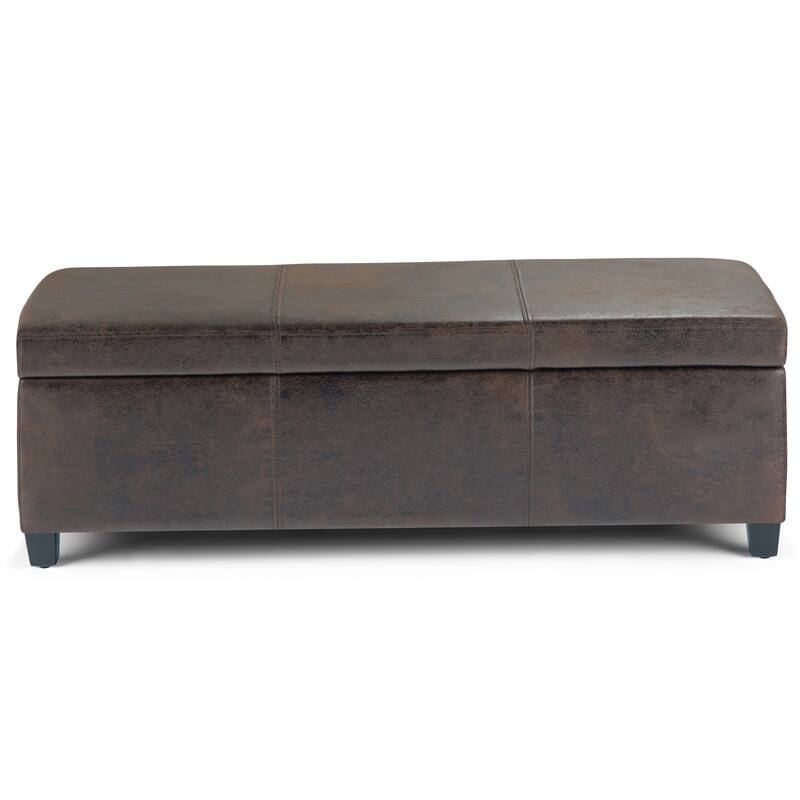 WYNDENHALL Franklin 48-in. Wide Contemporary Rectangular Storage Ottoman