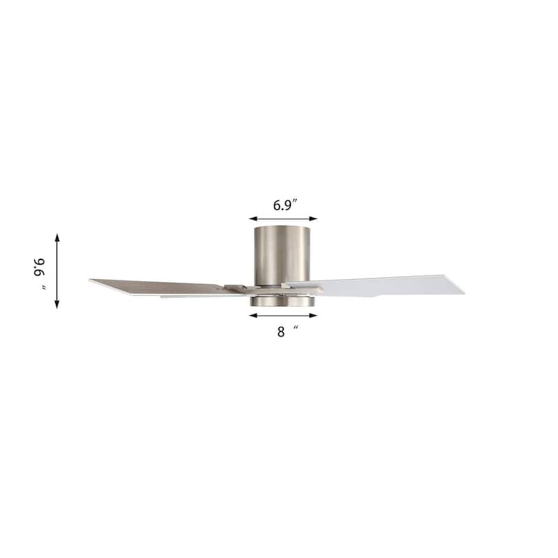 48Inch 4 Two-color Fan Blades Dc Motor Indoor Ceiling Fan With Light Kit And Remote