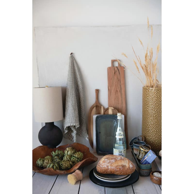 Terracotta Table Lamp with Linen Shade