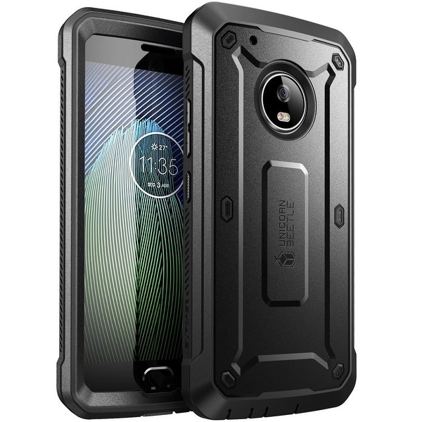 Moto G5 Plus Case, SUPCASE, Unicorn Beetle PRO Series,Full-body Rugged Holster Case- Black/Black