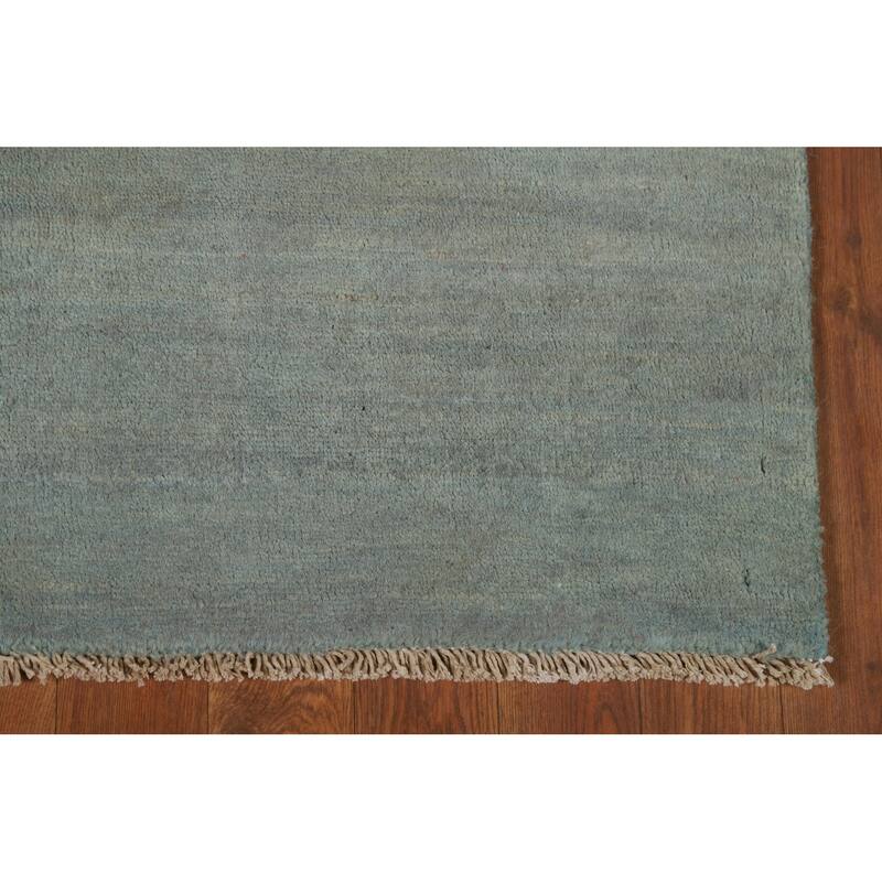 Blue Modern Gabbeh Oriental Foyer Rug Hand-Knotted Wool Carpet - 3'4"x 4'10"
