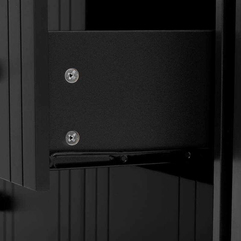 Wooden Sideboard with Extendable Table, Multifunctional Storage Cabinet with 2 Doors and 3 Drawers for Living Room